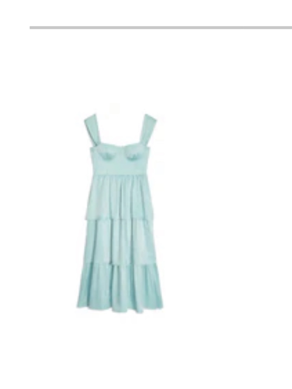 WeWoreWhat Mint Blue Tiered Midi Dress with Wide Straps